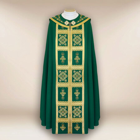 Capa litúrgica bordada verde