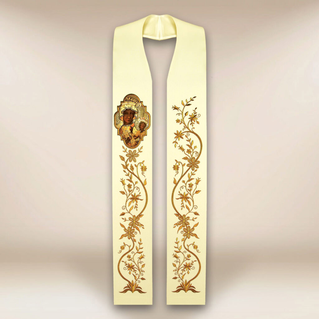 Estola com imagem da Mãe de Deus de Czestochowa