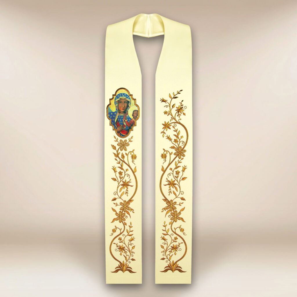 Estola com imagem da Mãe de Deus de Czestochowa