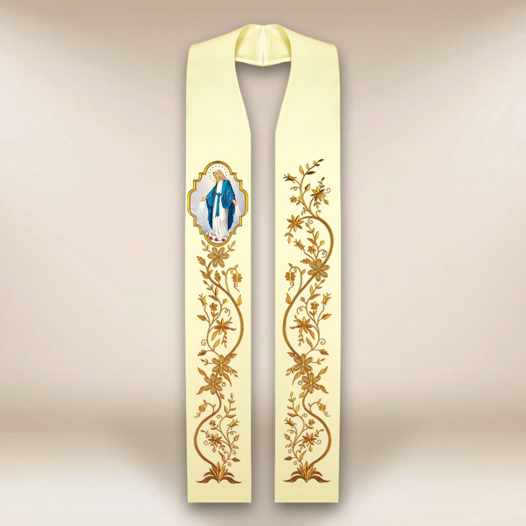 Estola com imagem Mãe de Deus Imaculada