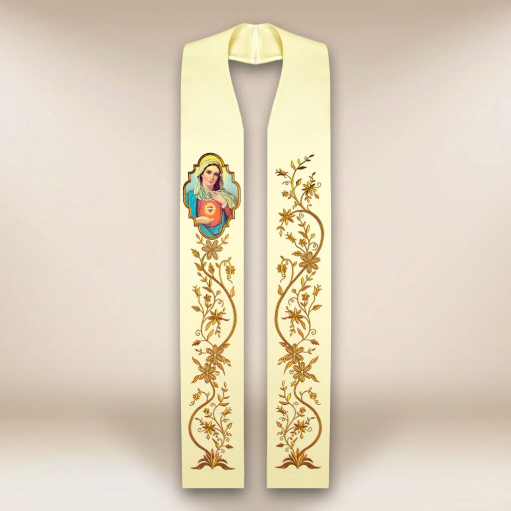 Estola com imagem Coração de Maria