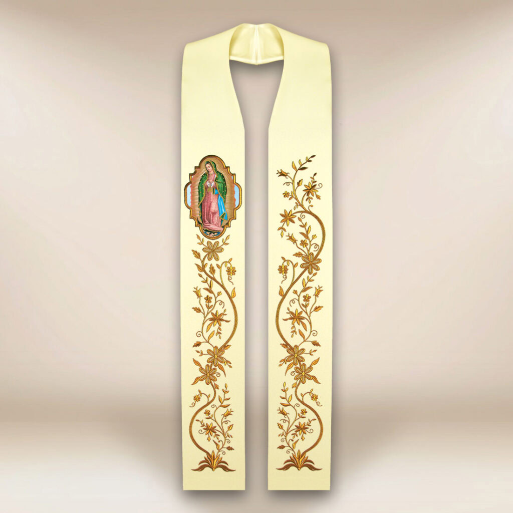 Estola com imagem da Mãe de Deus de Guadalupe