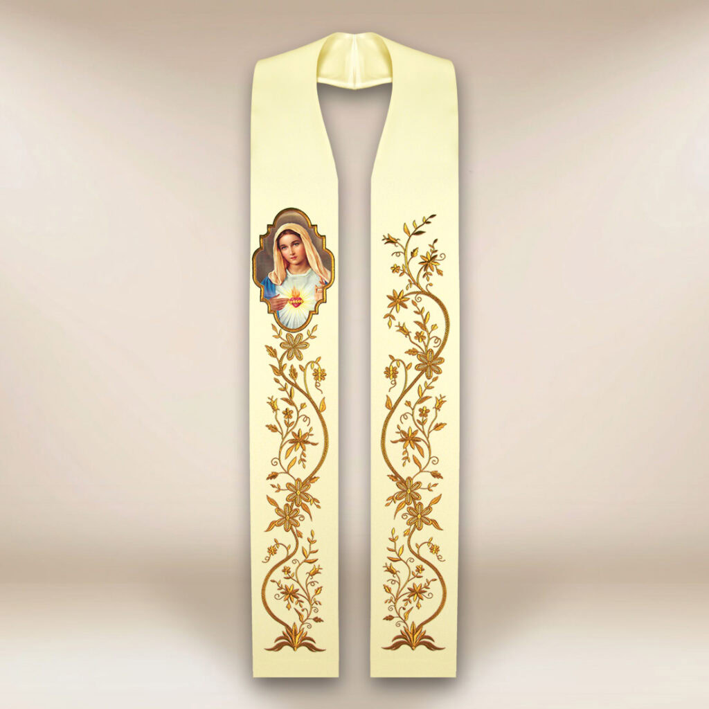 Estola com imagem Coração de Maria