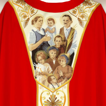 Casula litúrgica bordada Família Ulmów