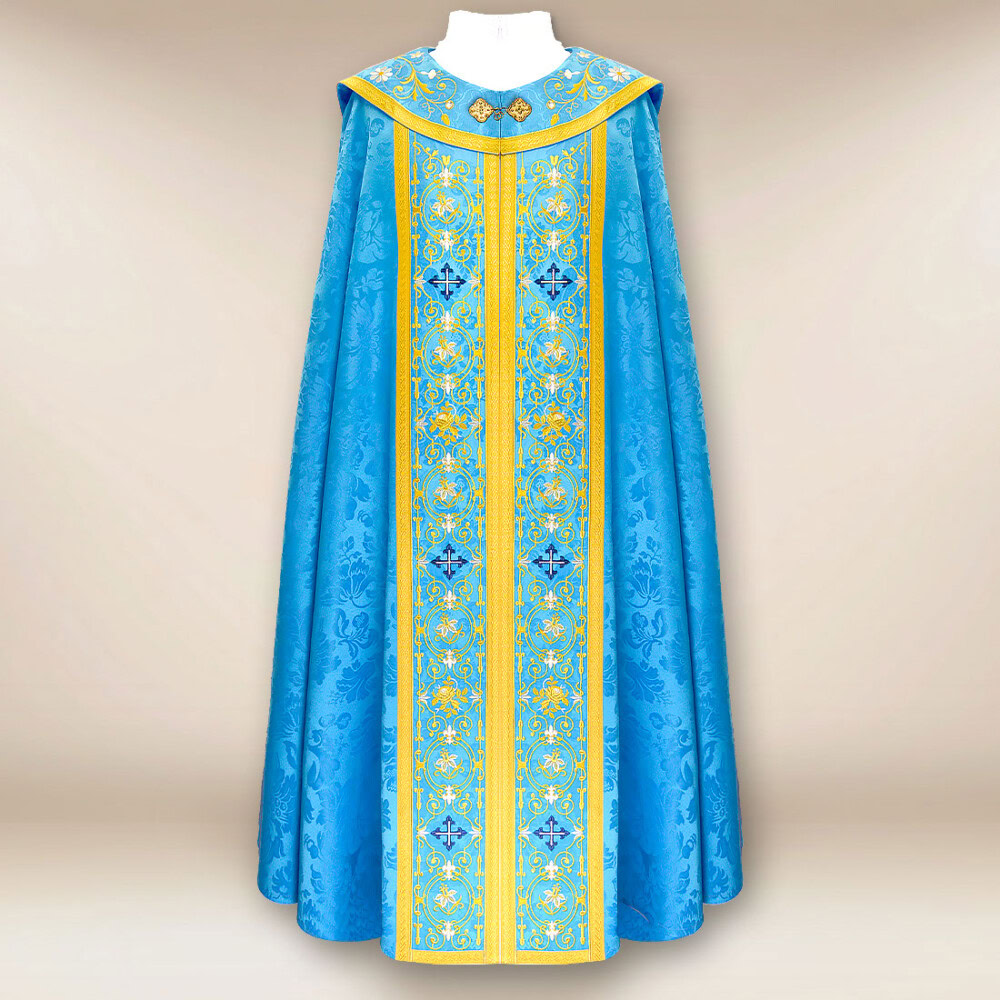 Capa bordada mariana azul