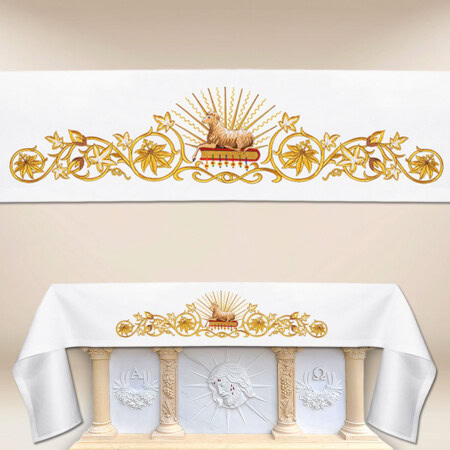 Toalha de altar com bordado frontal