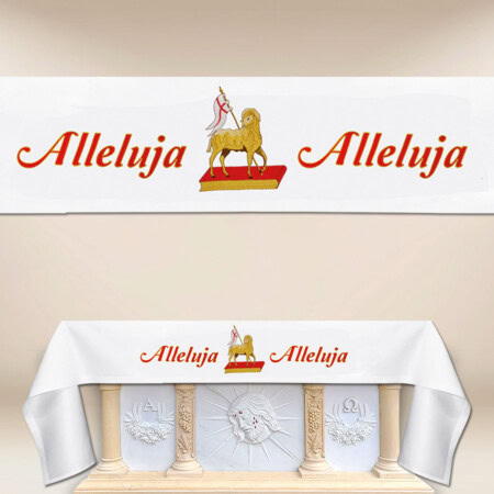 Toalha de altar com bordado Alleluja