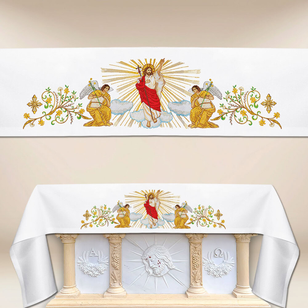 Toalha de altar com bordado frontal