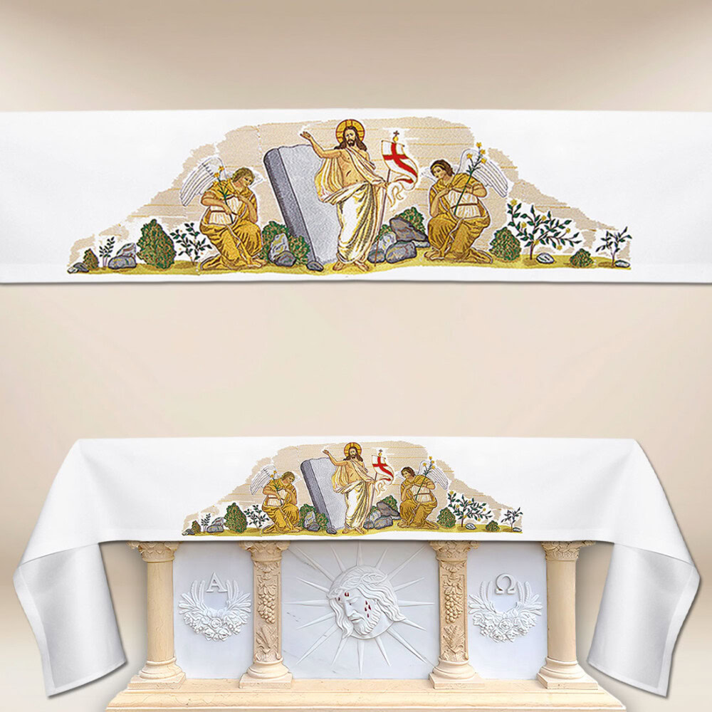 Toalha de altar com bordado frontal