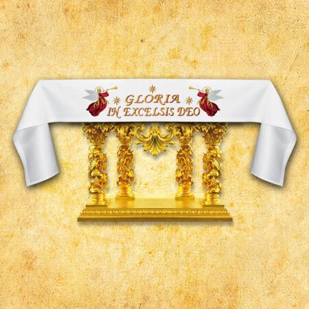 Toalha de altar com bordado de Natal