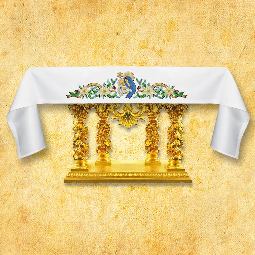 toalha de altar com bordado