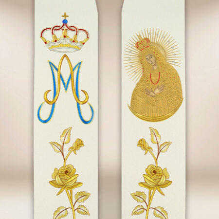 Estola bordada com a imagem Mãe de Deus de Ostrobramska