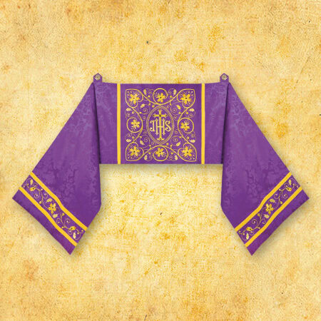 Véu Umeral Bordado Roxo