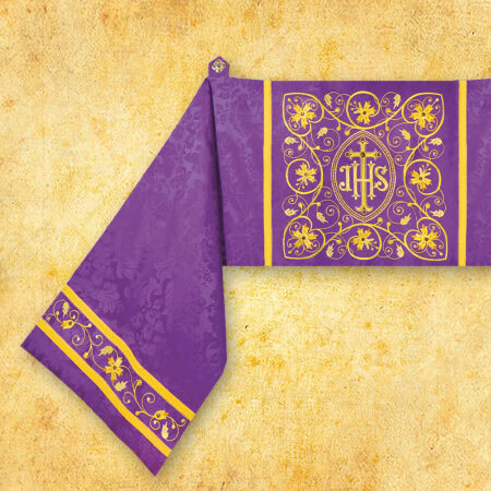 Véu Umeral Bordado Roxo