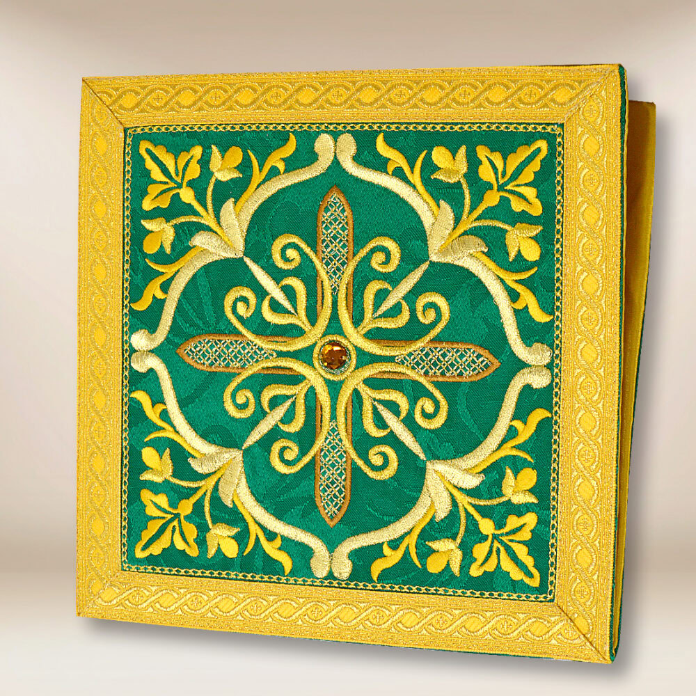 bolsa corporal litúrgica bordada verde