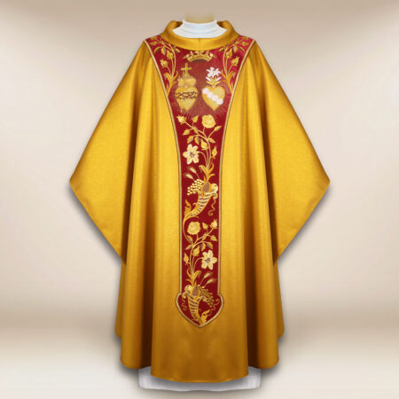 Casula litúrgica Coração de Jesus e Maria
