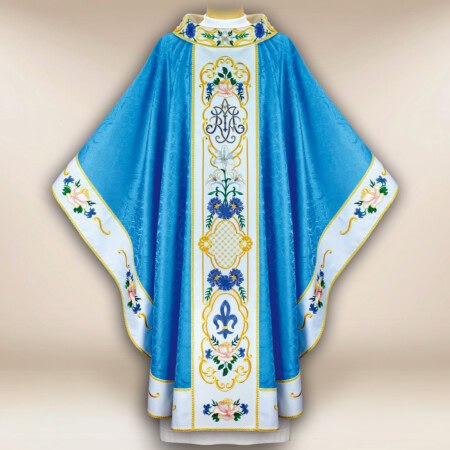 Casula Maryjna bordada azul
