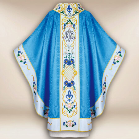 Casula Maryjna bordada azul