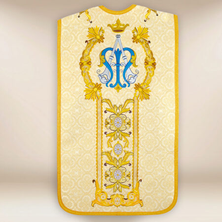 Casula bordada romana Nossa Senhora Fatimska