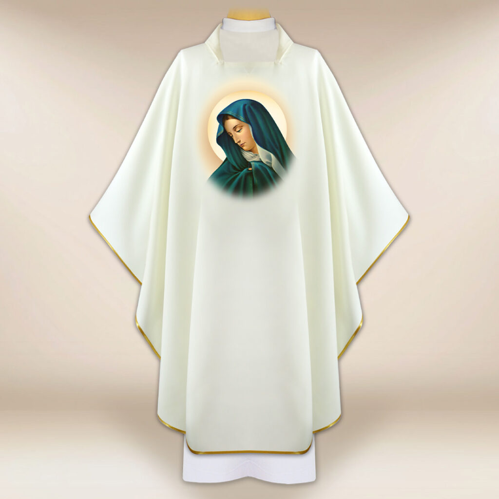 Casula com imagem da Mãe Dolorosa