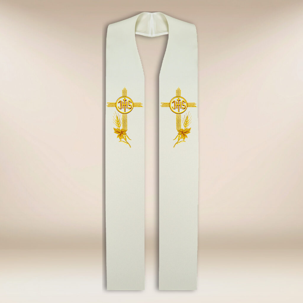 Estola sacerdotal IHS ecru