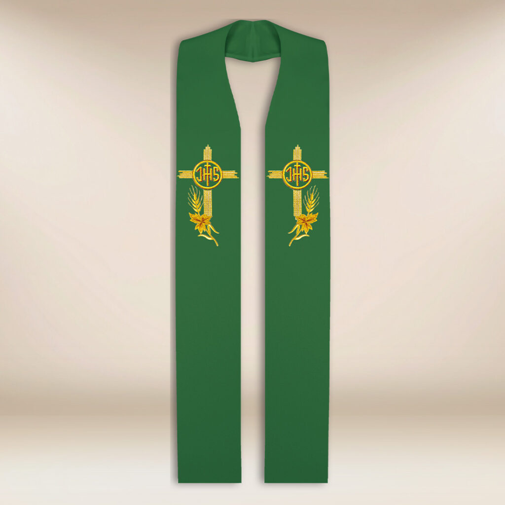 Estola sacerdotal IHS verde