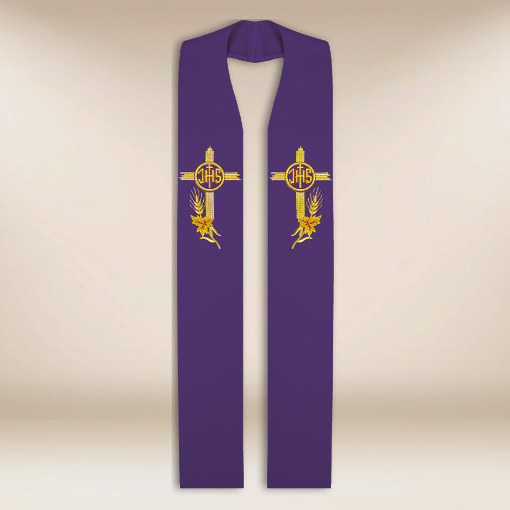 Estola sacerdotal IHS roxa