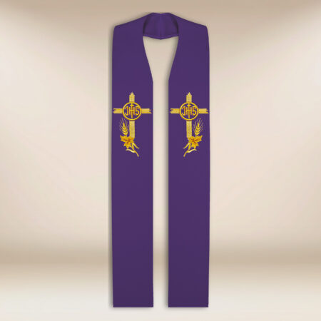 Estola sacerdotal IHS roxa