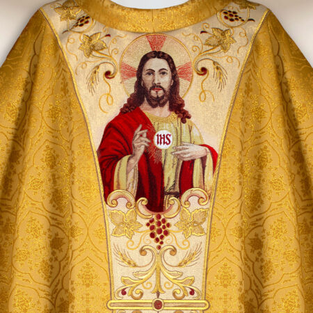 Casula litúrgica com Jesus Cristo