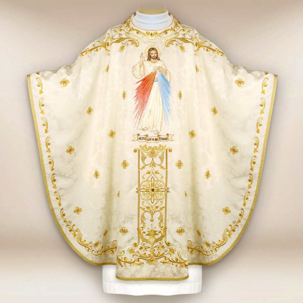 Casula bordada litúrgica Jesus Misericordioso