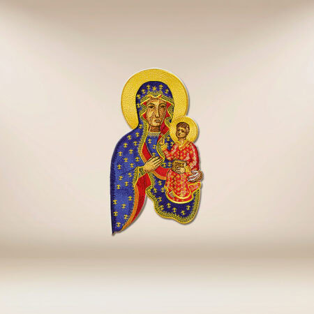 Aplicação bordada Mãe de Deus de Czestochowa