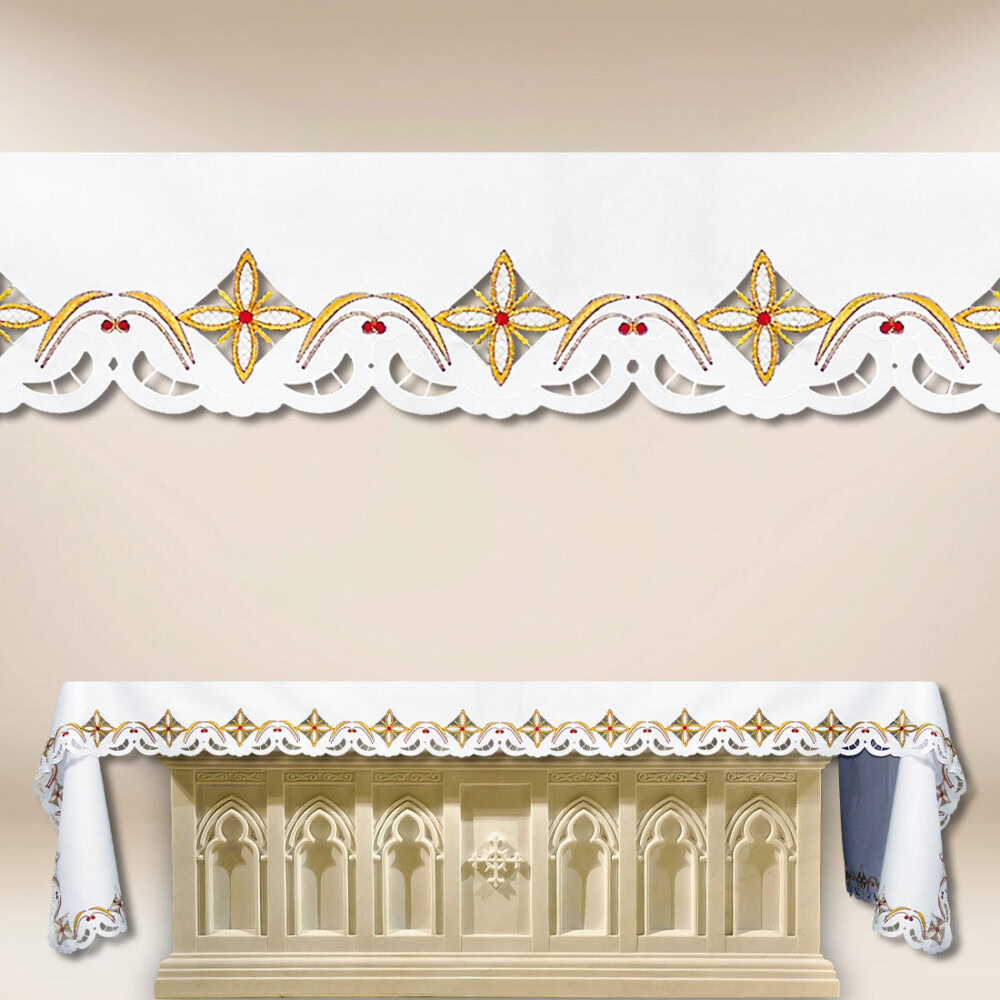 Toalha de altar bordada litúrgica