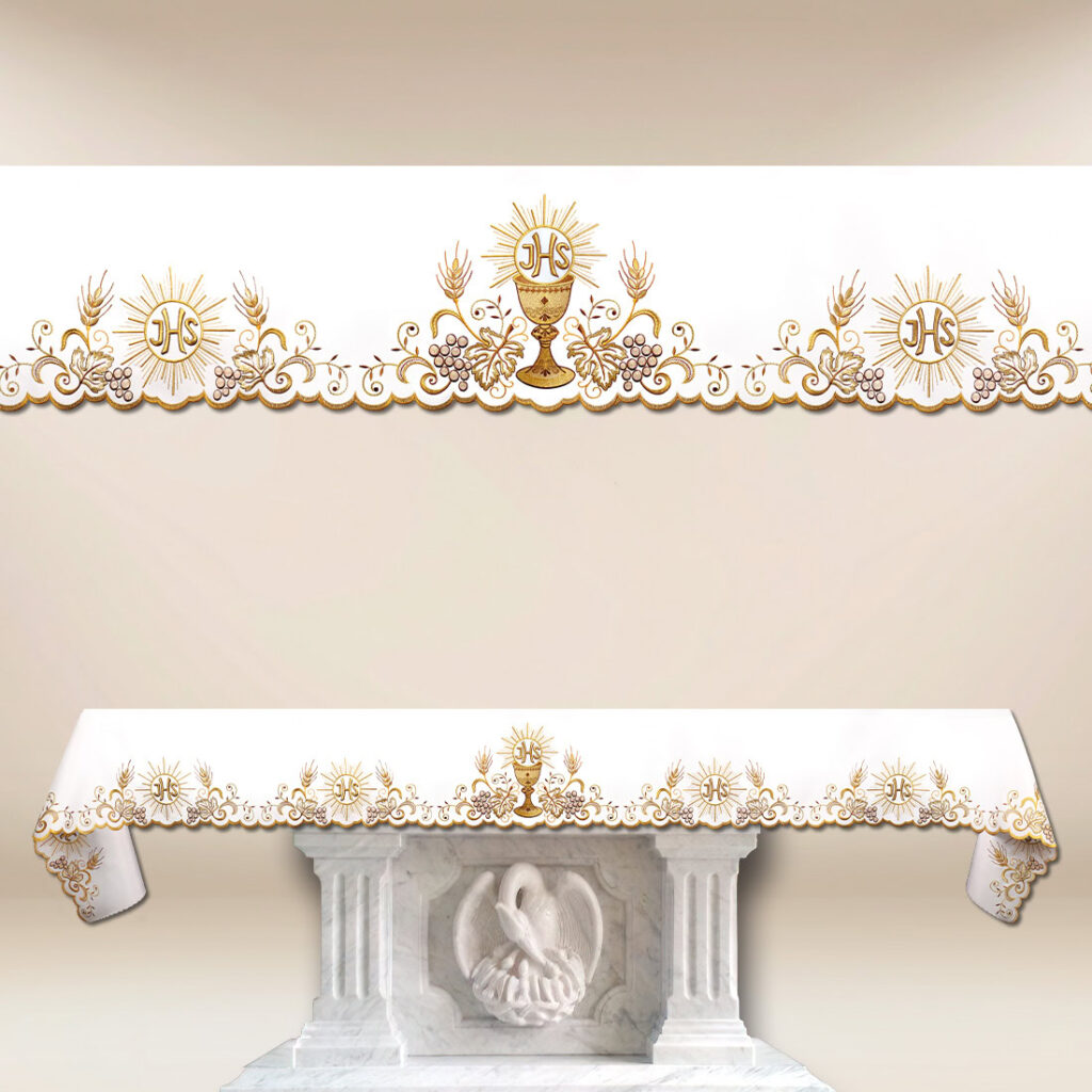 Toalha de altar bordada Cálice comprimento até 280cm