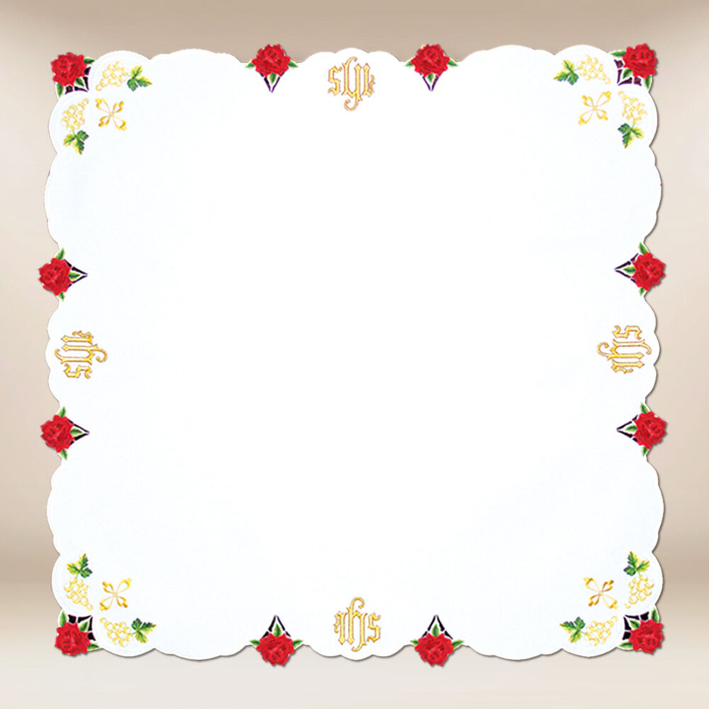 Cobertura de altar com dimensões de 95 × 95 cm