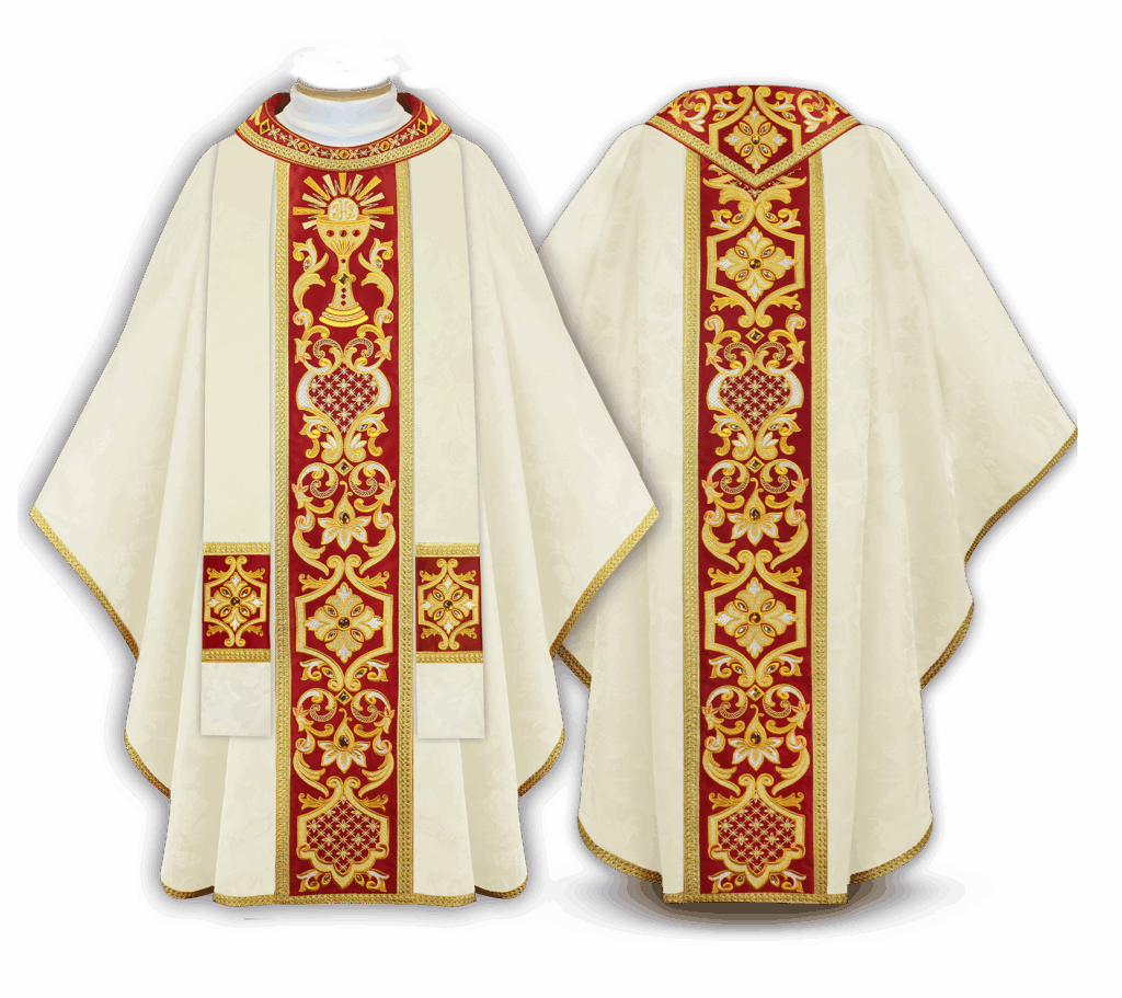 Casula eucarística bordada para a liturgia solene