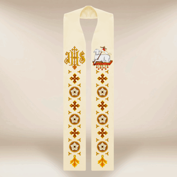 Estola bordada «Cordeiro de Deus»