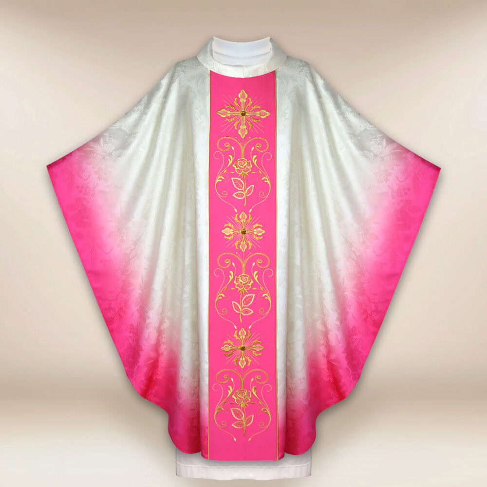 Casula litúrgica rosa moderna