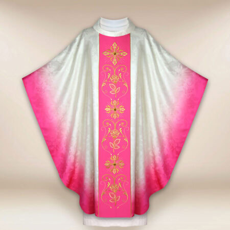 Casula litúrgica rosa moderna