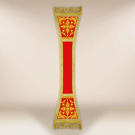 Manípulo litúrgico vermelho bordado