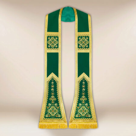 Estola romana verde bordada