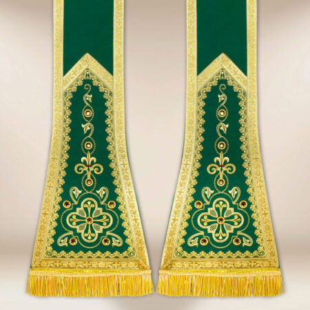 Estola romana verde bordada