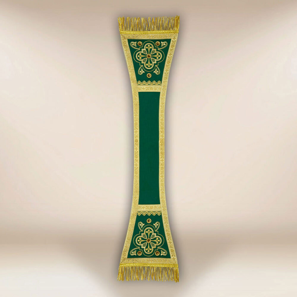 Manípulo bordado litúrgico verde