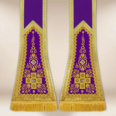 Estola bordada romana roxa