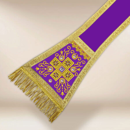 Manípulo bordado litúrgico roxo
