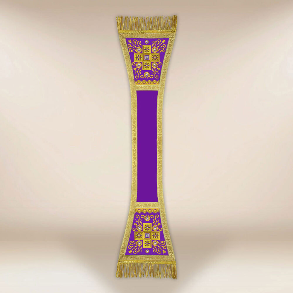 Manípulo bordado litúrgico roxo