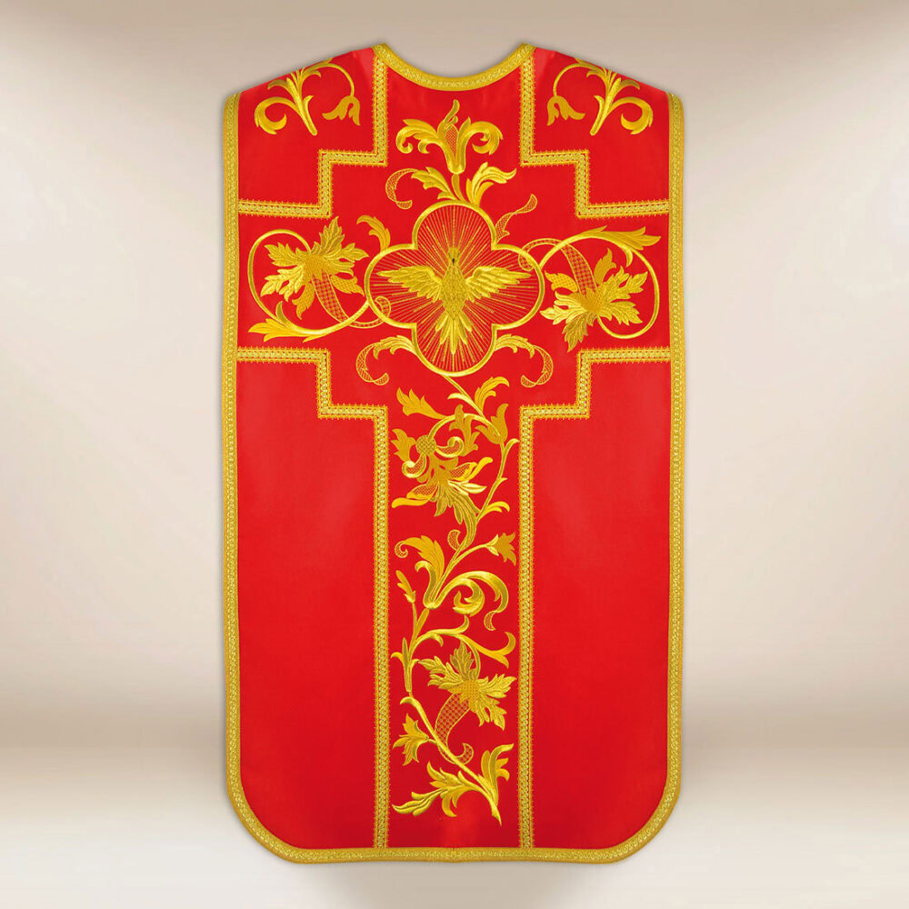 Casula romana com o tema do Espírito Santo