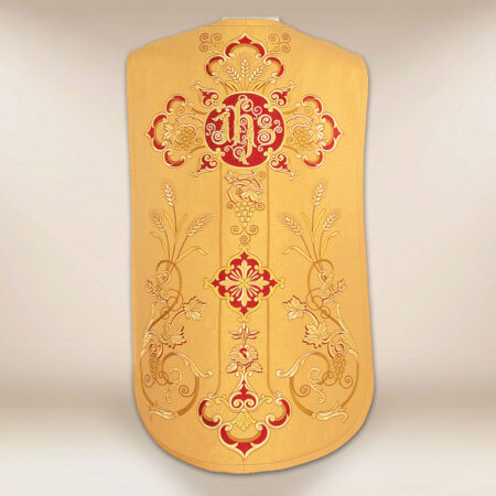 Casula romana bordada com IHS dourado