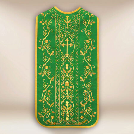 Casula romana bordada na cor verde