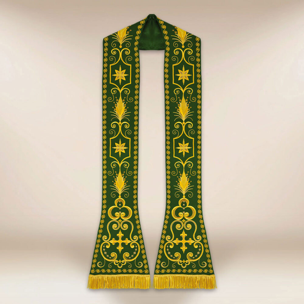 Estola bordada romana verde