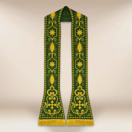 Estola bordada romana verde